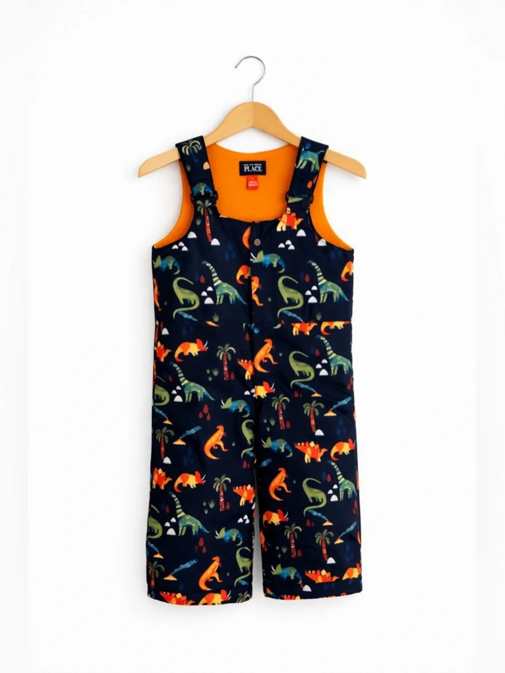 The Children’s Place Dinosaur Snow Bib Overalls 2T Fleece Lined